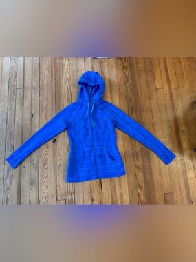 Athleta Blue Space Dye Zip Up Hoodie Jacket Thumbholes Women’s Small